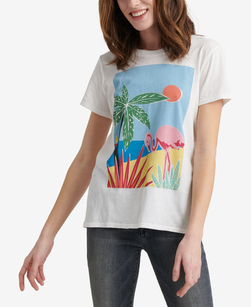 Cotton Tropical Graphic Crew T-Shirt